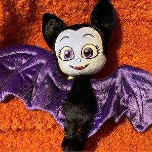 Disney Store Vampirina Vee Bat Plush 7" Tall, 12" Wing Span - Black & Purple